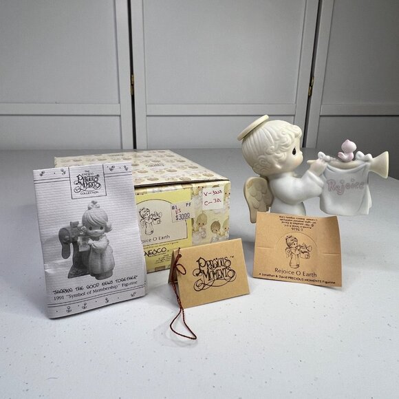 Precious Moments Rejoice O Earth Vintage Collectible Figurine 1991 Enesco Boxed - Picture 2 of 11